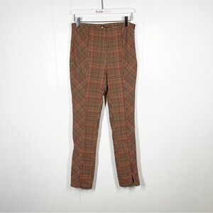 Free People Brown and Red Plaid Skinny Pants 4